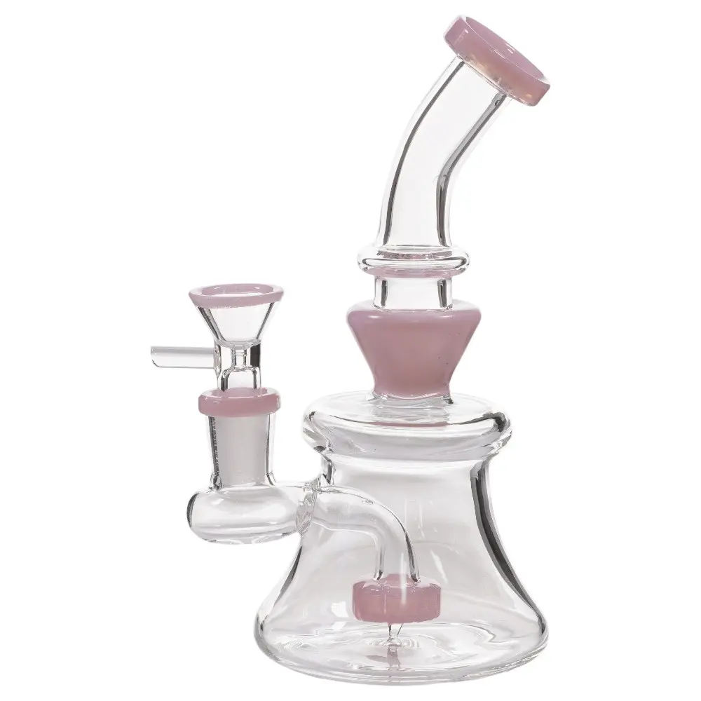 Glass W.P. with Curved Neck 6.5" - Milky Pink