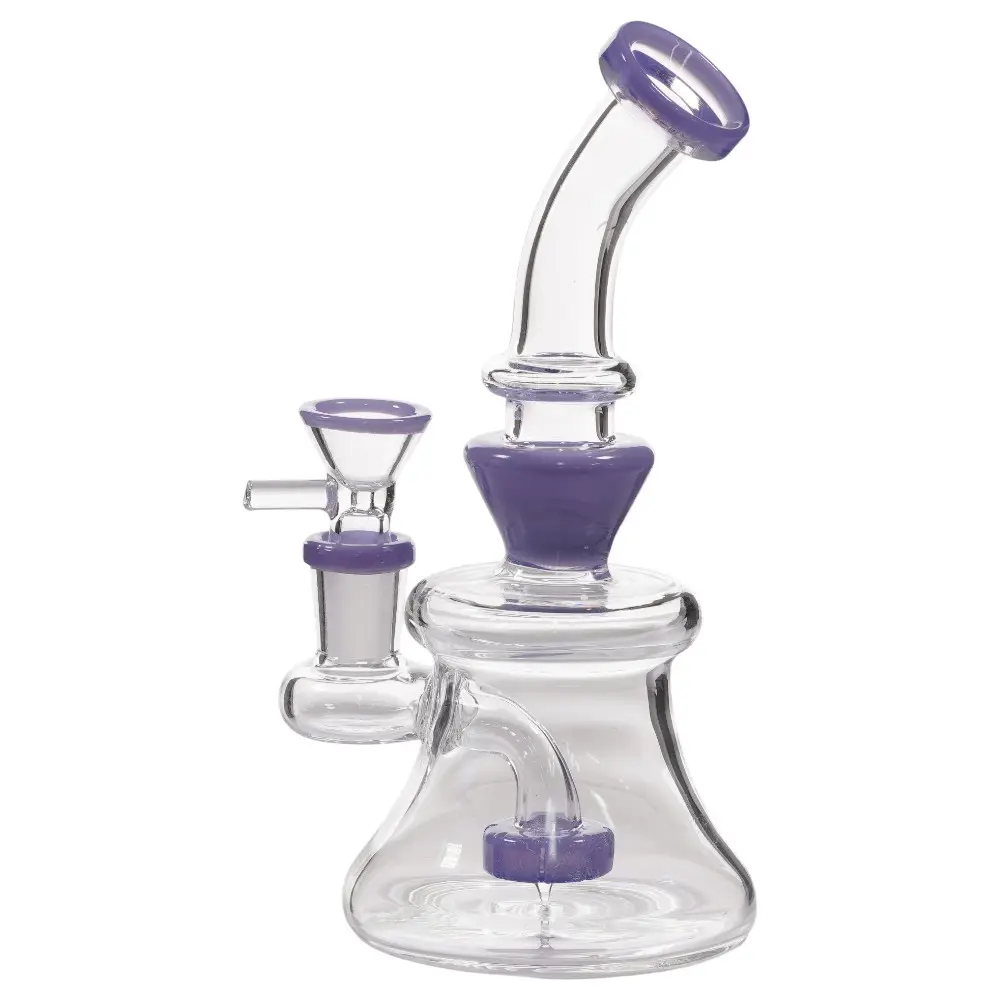 Glass W.P. with Curved Neck 6.5" - Milky Purple