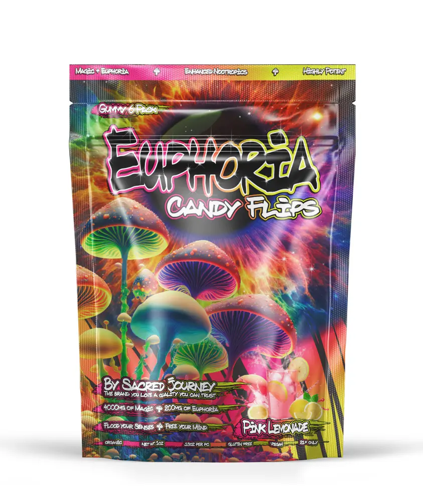 Euphoria Mushroom Gummies -  Pink Lemonade 6 Gummies (10 packs per Box)