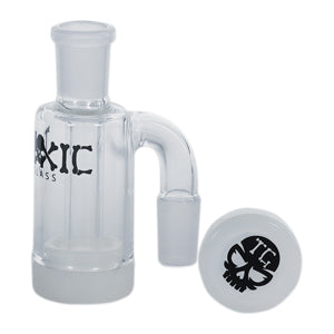 Toxic Ash Catcher Glass Reclaimer with Silicone Container Jar 3.5" White