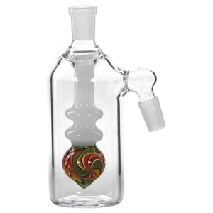 Ash Catcher Double Rim With A Designer Pattern On End 14mm 5" 45 Degree White