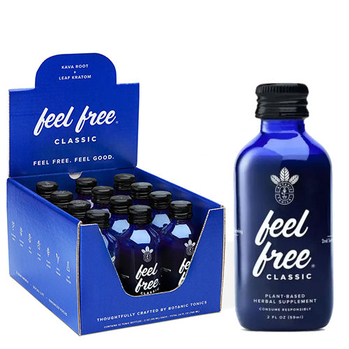 FEEL Free Extracts & Drinks Kava + Kratom Botanic Tonics (12 bottles per box) 2oz
