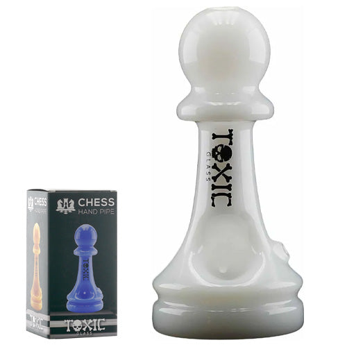 Toxic Hand Pipe Chess TXH8 (6225) Glass 5.0" White