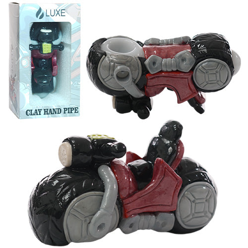 Luxe Hand Pipe Motorcycle GHP1794 (1551) Glass 5.0" Red