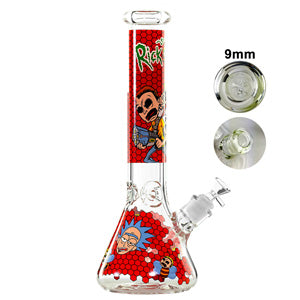 Unbranded Glass Beaker Rick & Morty Honeycomb (6190) 14.0" Red