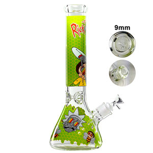 Unbranded Glass Beaker Rick & Morty Honeycomb (6190) 14.0" Green