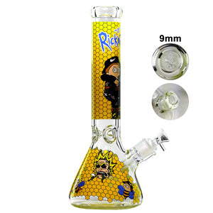 Unbranded Glass Beaker Rick & Morty Honeycomb (6190) 14.0" Yellow