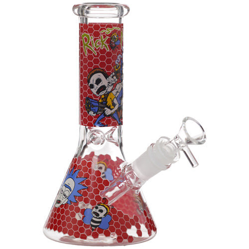 Unbranded Glass Honeycomb Rick & Morty (7196) 10.0" Red