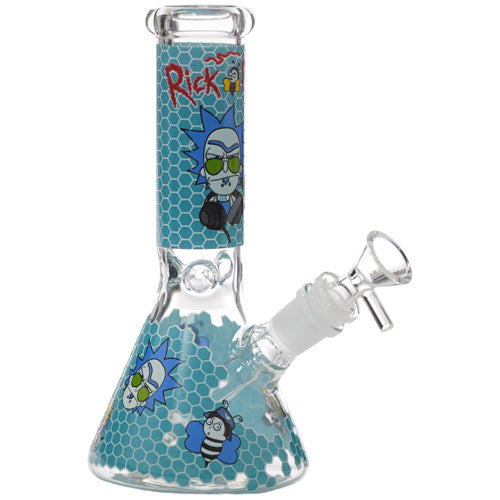 Unbranded Glass Honeycomb Rick & Morty (7196) 8.0" Teal