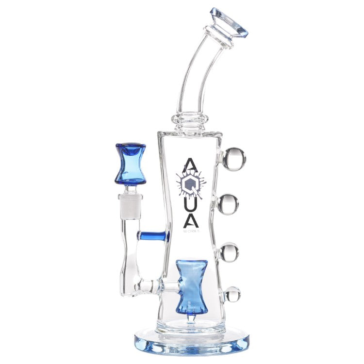 Aqua Glass Stemless 14G Hour (8911) 13.0" Blue