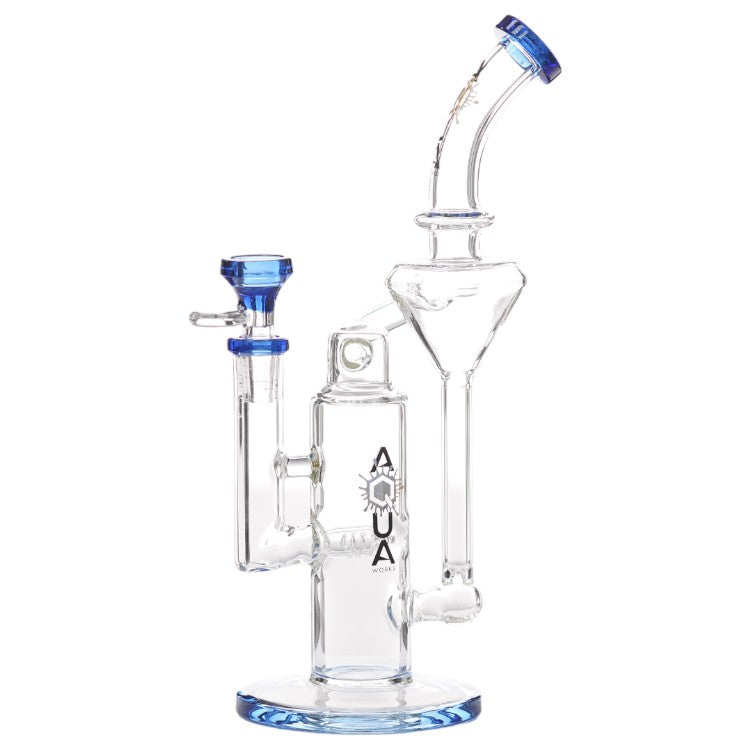 Aqua Glass Tech Inline Recycler (8913) 10.5" Blue