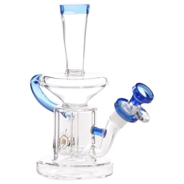 Aqua Glass Top Mounth Piece Lip (8918) 8.0" Blue