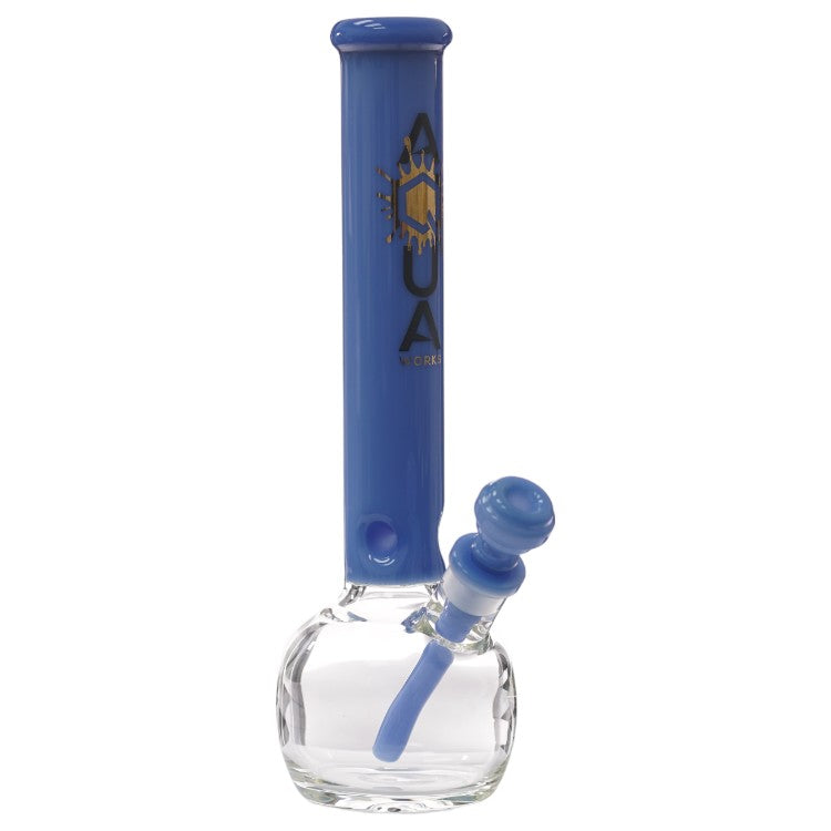 Aqua Glass Thick Round Bottom (8927) 15.0" Milky Blue