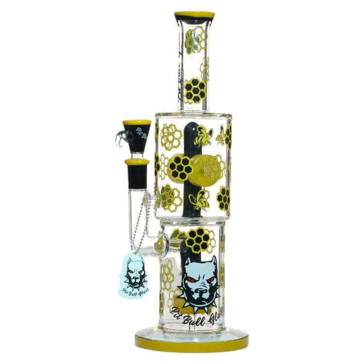 Pit Bull Glass Glass Honey Bee (8961) 12.0" Yellow