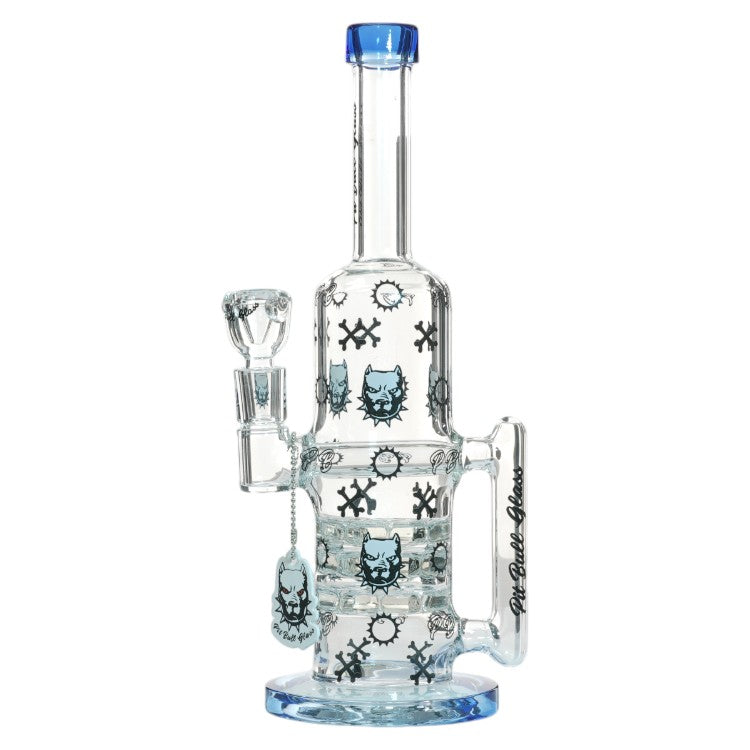 Pit Bull Glass Glass Logo Recycle (8968) 12.0" Blue