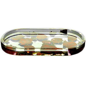 Unbranded RYO Accessories Resin Rolling Tray with Natural Rose Petals (7.0" x 3.75" x 0.5") 7.0"