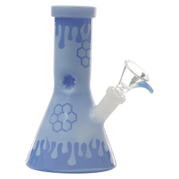 Unbranded Glass W.P. Conical Color Tube Sand Fraust 6.0" (16082)-Milky Blue