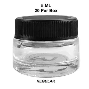 Unbranded Glass Jar- with Regular  Black Cap - 5 ml (4145)