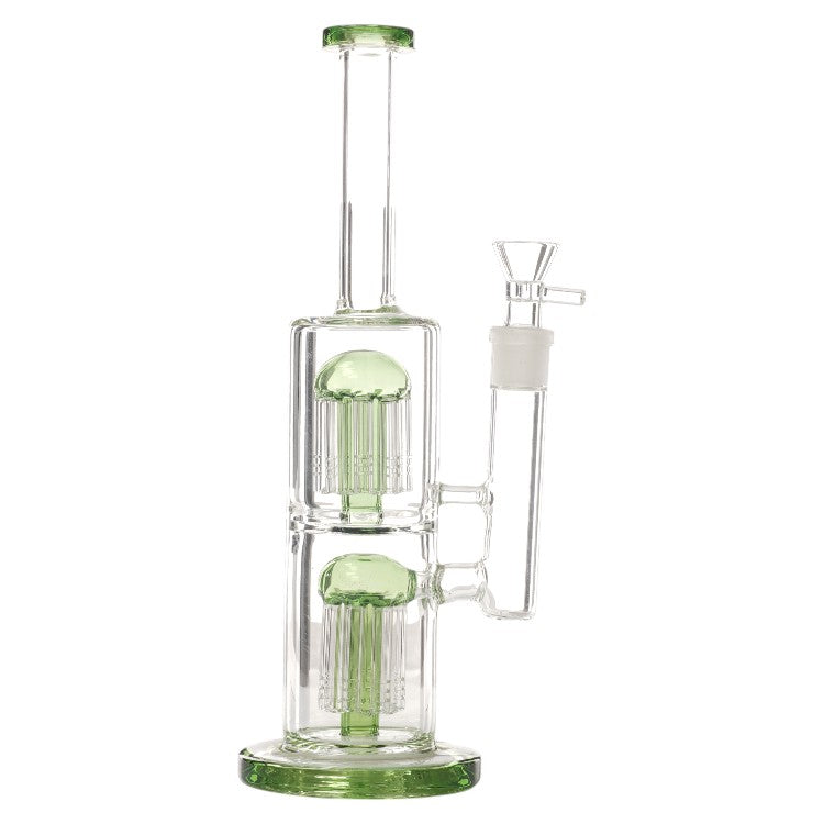 Unbranded Glass with 2 Tree 12.0"-Green