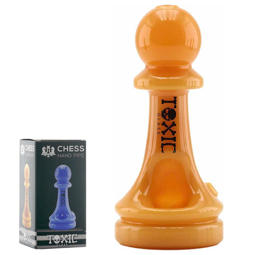 Toxic Hand Pipe Chess TXH8 (6225) Glass 5.0"-Amber