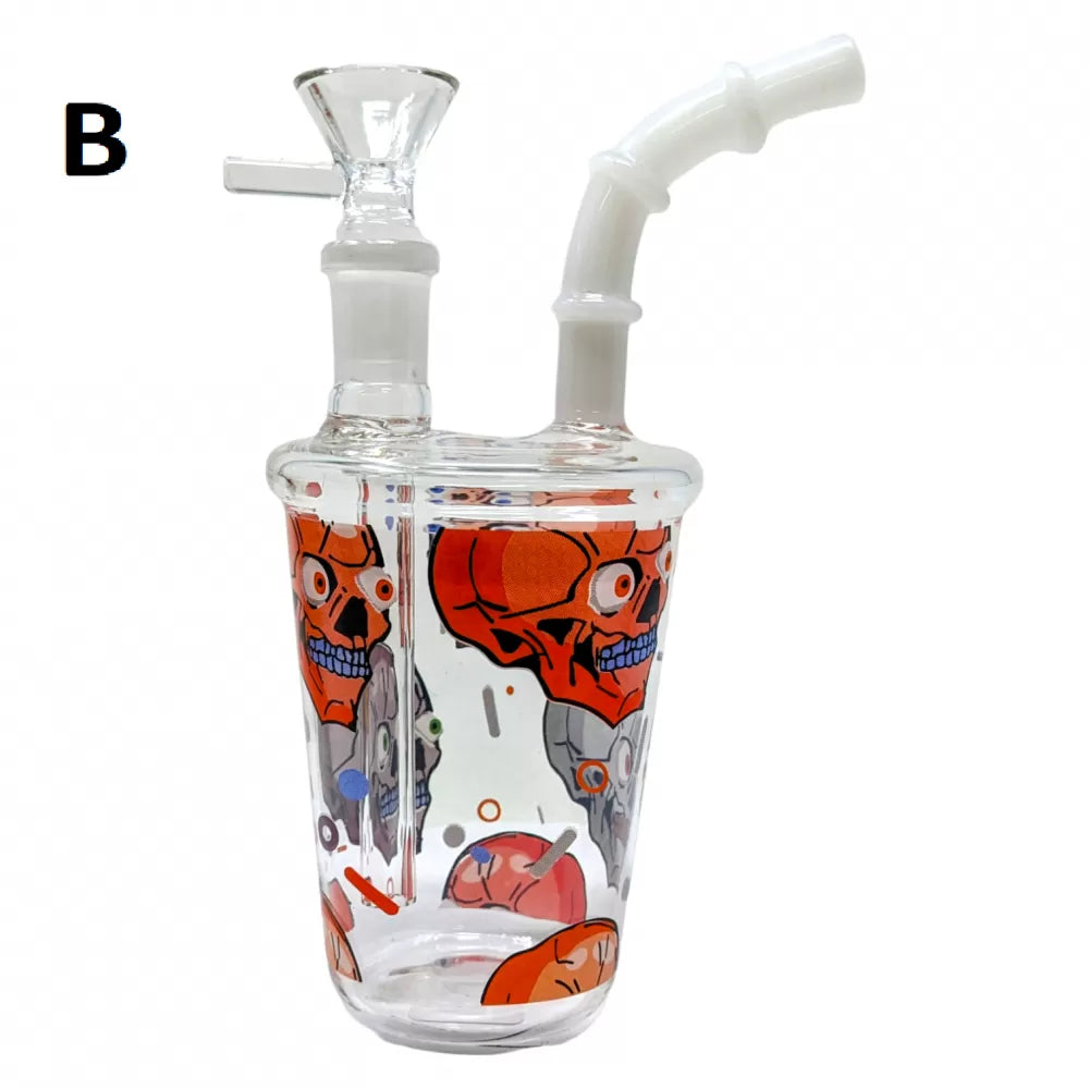 6" Sip Ease Sticker Palooza Art Water Pipe (WP-2928-2)-B