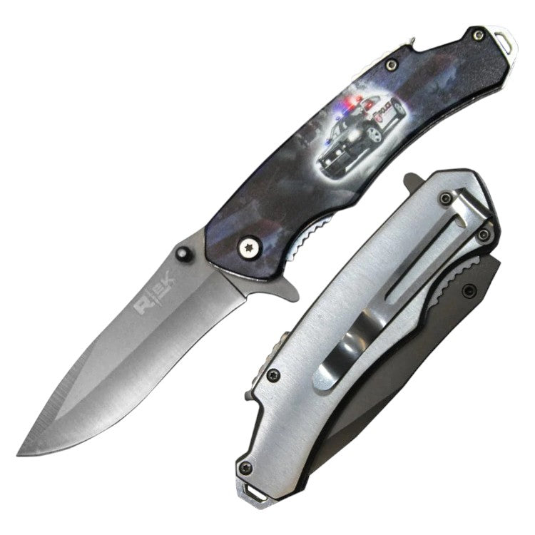 4.5" Rtek Tactical Serviceman Assist-Open Knife with Bottle Opener & Glass Breaker - Police