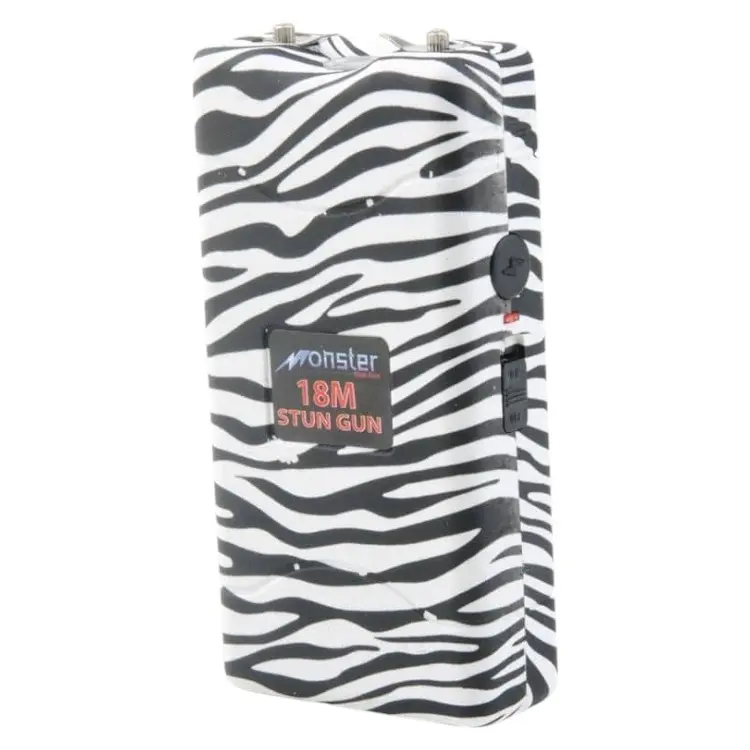 Rechargeable Stun Gun w/ LED Light w/nylon case (Black/Zebra)