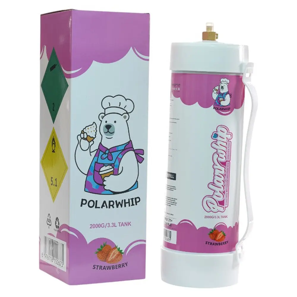 Polar Whip Chargers With Safety Relief Valve 3.3L 2000 GR-Strawberry (2 packs per Box)