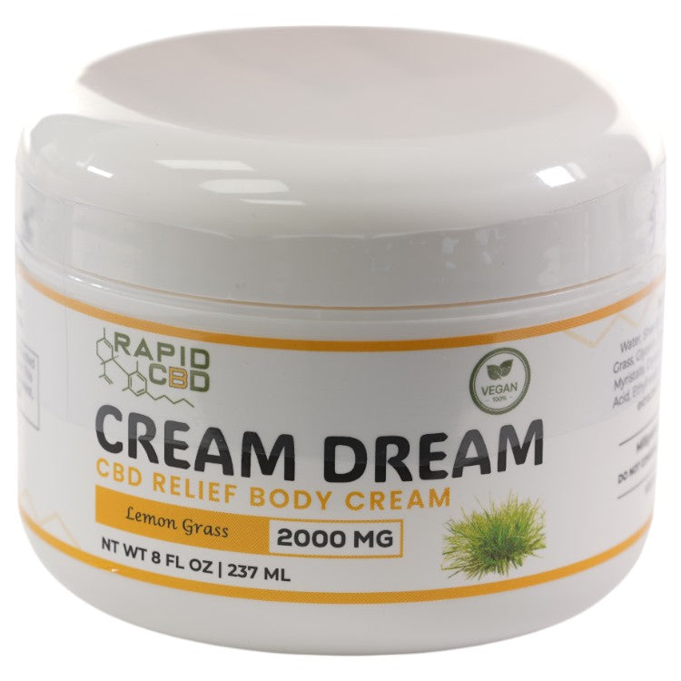 Rapid CBD Cream Dream Body 2000mg (8oz/237ML)-Lemon Grass