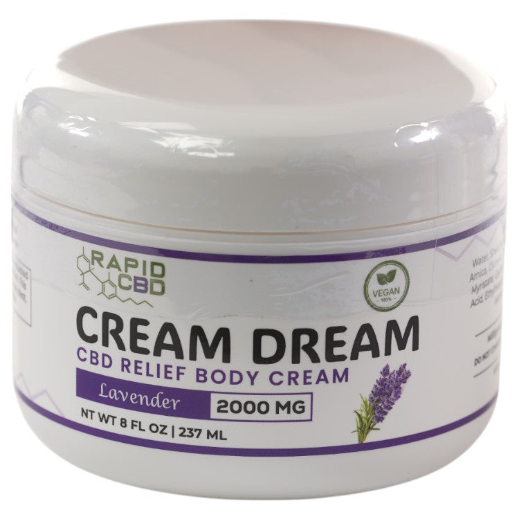 Rapid CBD Cream Dream Body 2000mg (8oz/237ML)-Lavender