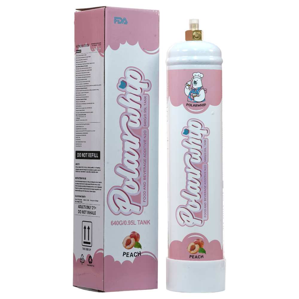 Polar Whip Chargers With Safety Relief Valve 0.95L 640 GR-Peach (6 packs per Box)