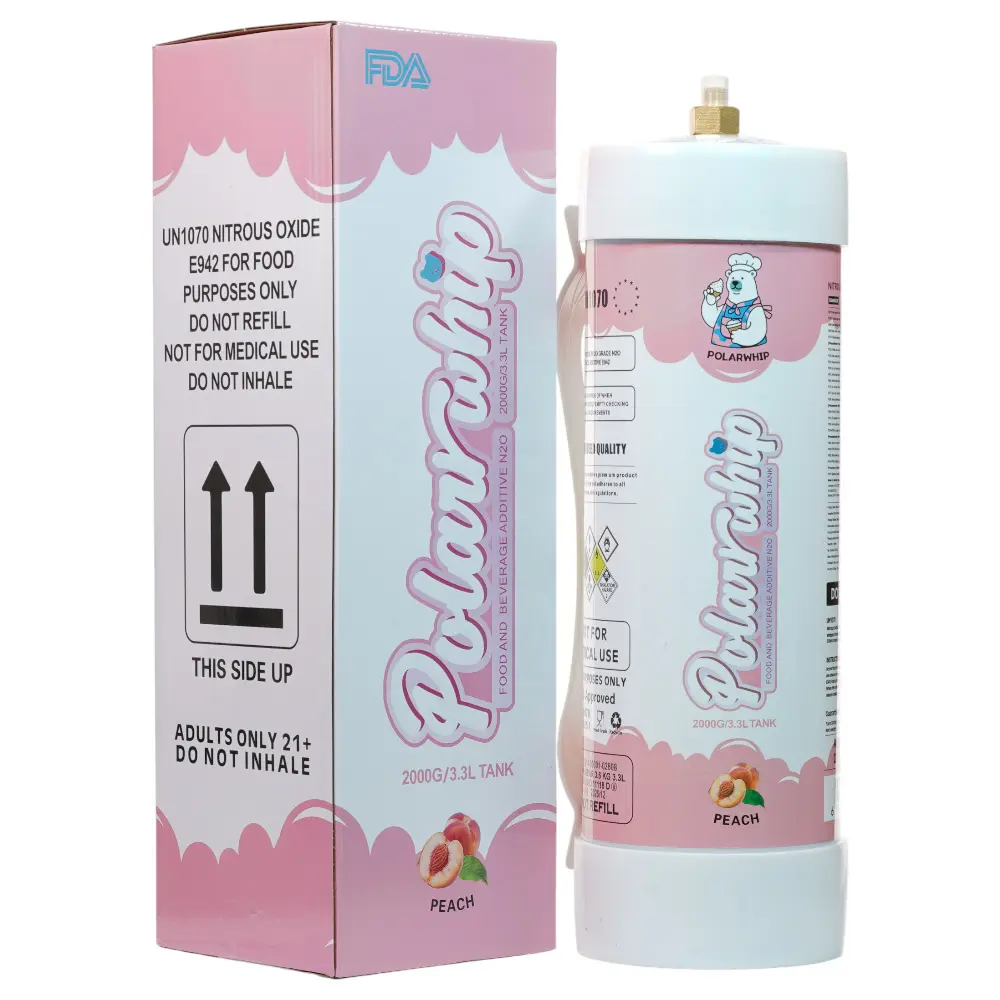 Polar Whip Chargers With Safety Relief Valve 3.3L 2000 GR-Peach (2 packs per Box)