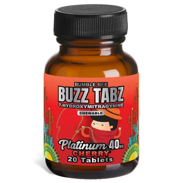 Bumble Bee Buzz Tabz Platinum 7-OH 40mg each Tablet - Cherry (20 CT Jar)