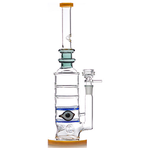 Unbranded Glass W.P. Double Disk with Eye 14.0" (7130)-Orange