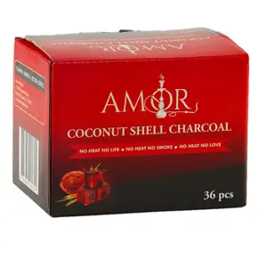 Amor Charcoal Coconut Shell Cubes, 36 pcs per Box