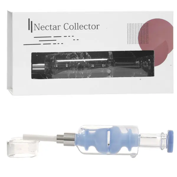 Nectar Collector 7.5" Oil Inside with 510 screw Ceramic tip-Milky Blue