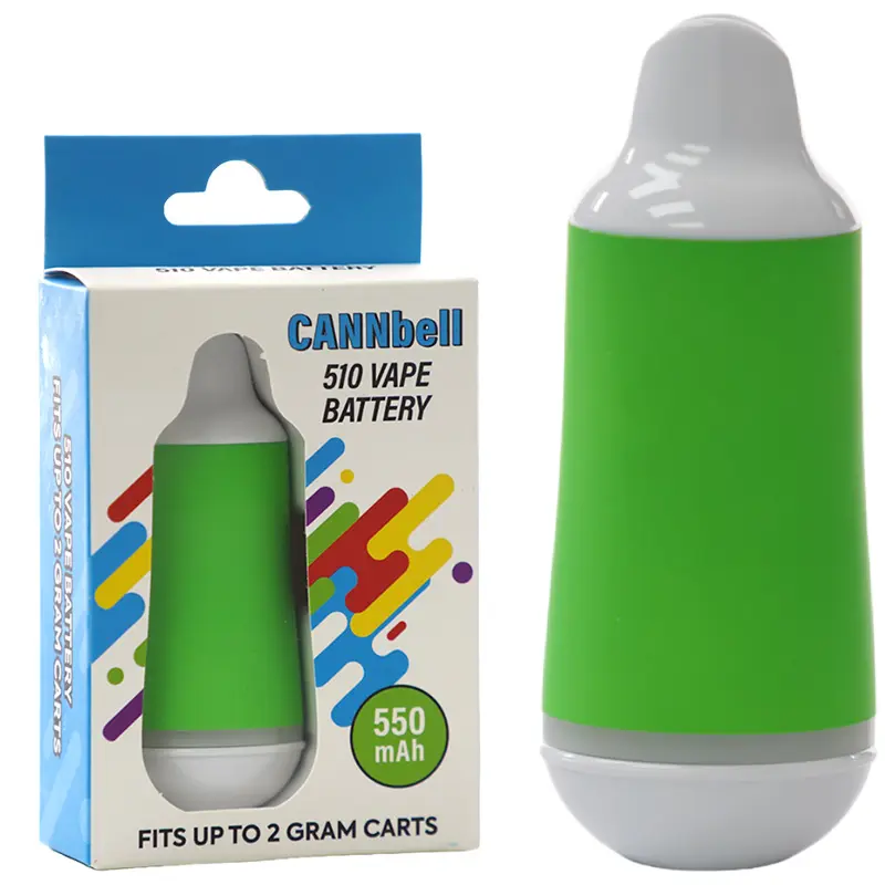 Cannbell Battery Discreet Battery 550mAh 510 Thread Fits 2ml Cartrid Green