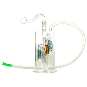 O.B. Water Pipe 4 Stage - with Hose 6.5" Clear