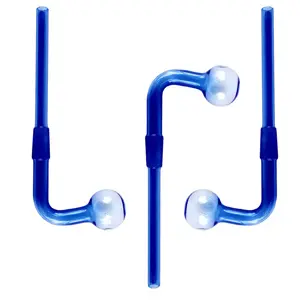 Unbranded Oil Burners O.B. Adapter for Glass on Glass 14mm Male Long D.Blue 6.5"