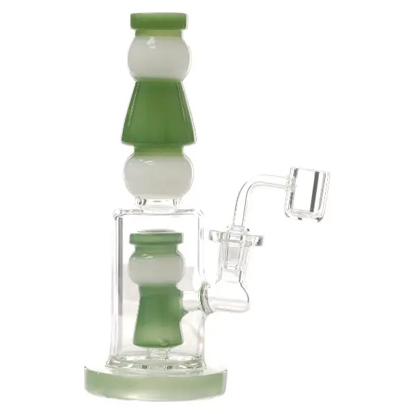 Unbranded Glass W.P. Double Color Shower And Top 8.0" (18170)-Green/White