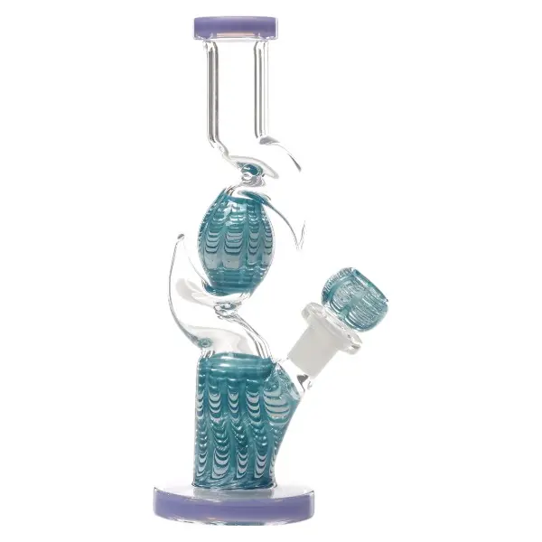 Unbranded Glass W.P. Outside Color Latak Inline 9.0" (19047)-Teal