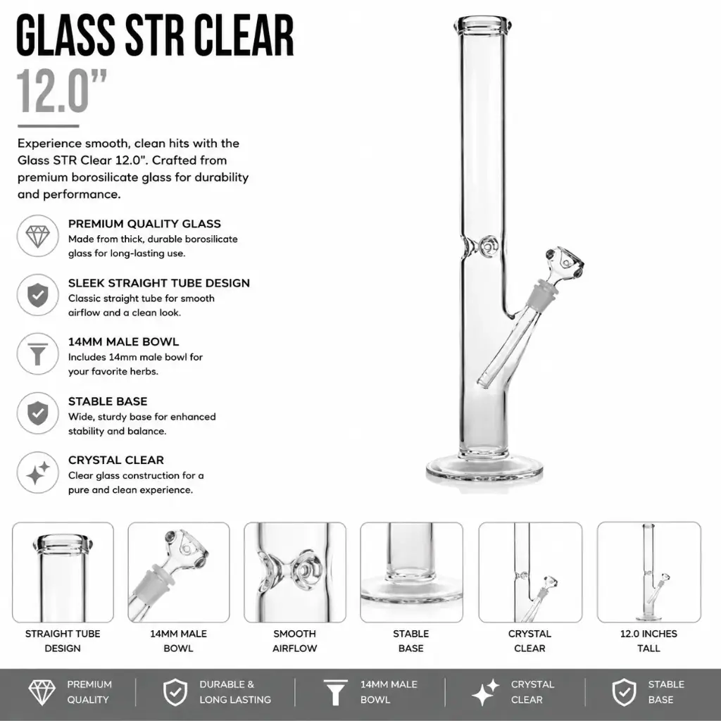 Unbranded Glass STR Clear (5512)  12.0"