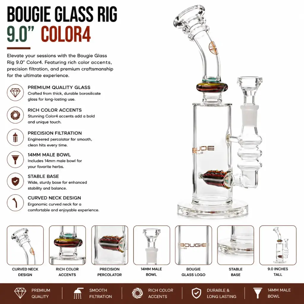 Bougie Glass Rig (8841) 9.0" Color4