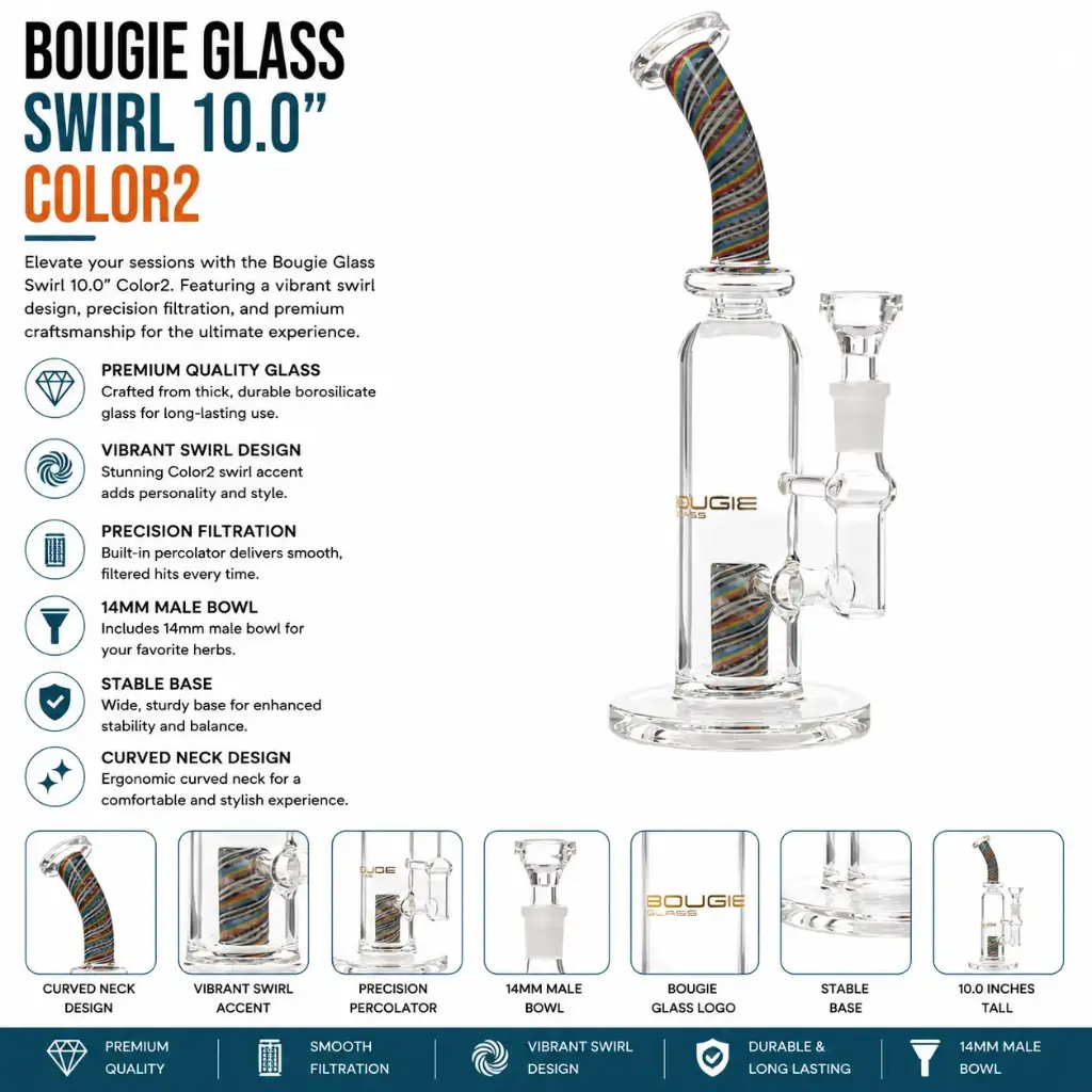 Bougie Glass Swirl (8840) 10.0" Color2