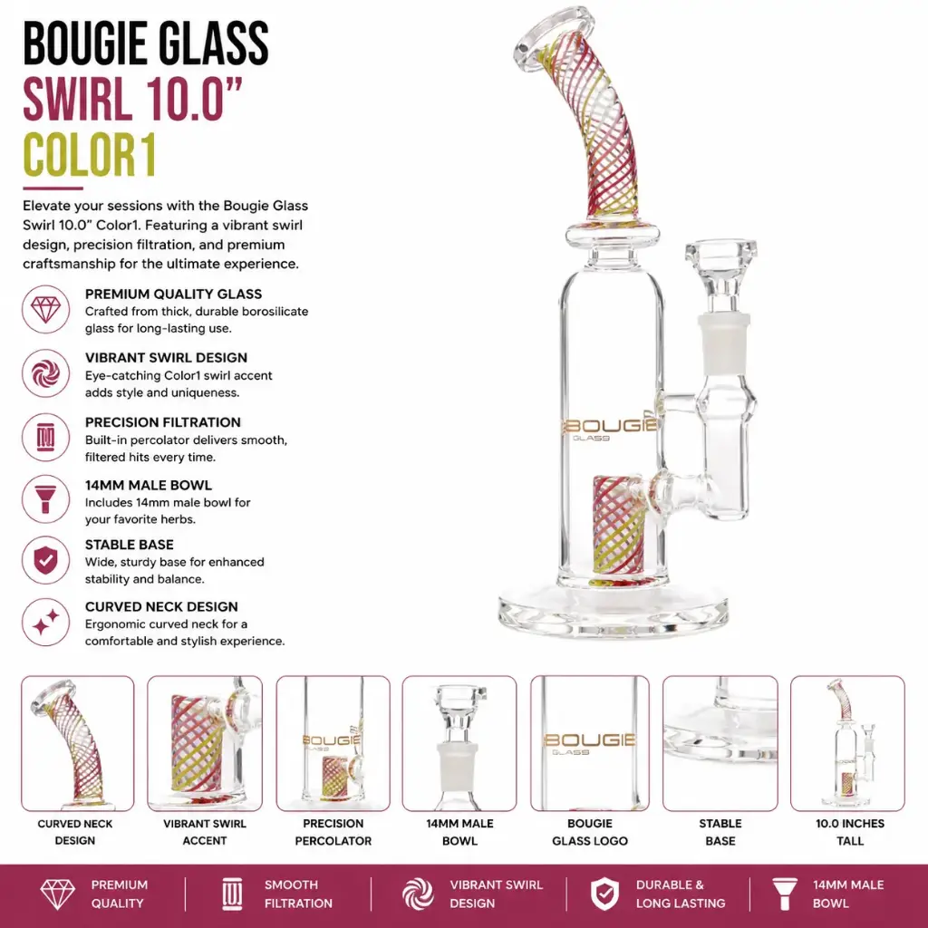 Bougie Glass Swirl (8840) 10.0" Color1