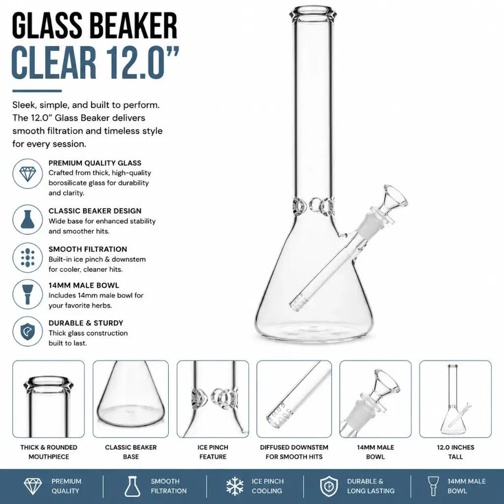 Unbranded Glass BK Clear (5511)  12.0"