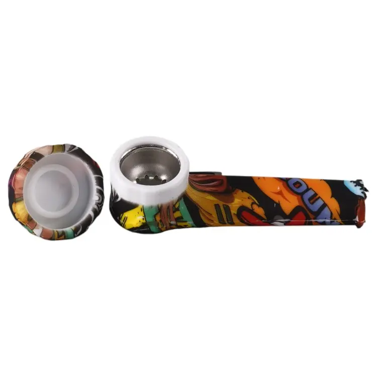 Silicone Hand Pipe with Cup 3D Printed 4.0" (5 per pack)