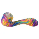 Silicone Hand Pipe 3D Sherlock 4.0" (3 per pack)