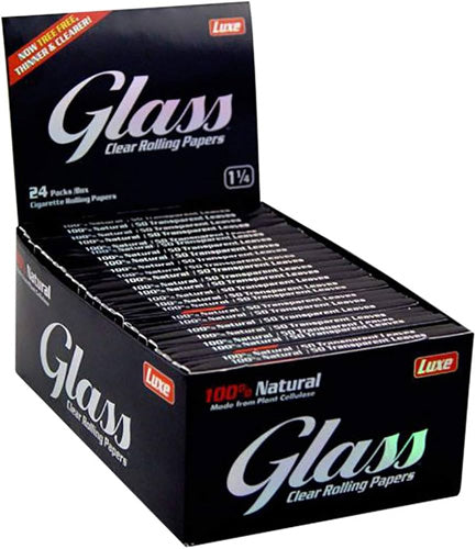 GLASS Clear Rolling Papers 11/4 Size 24ct