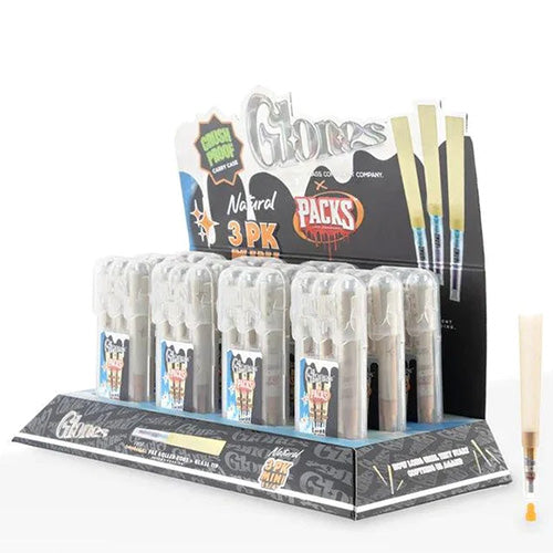 PACKS GLONES Unbleached Glass Cones 11/4 Size 3-pack 12ct